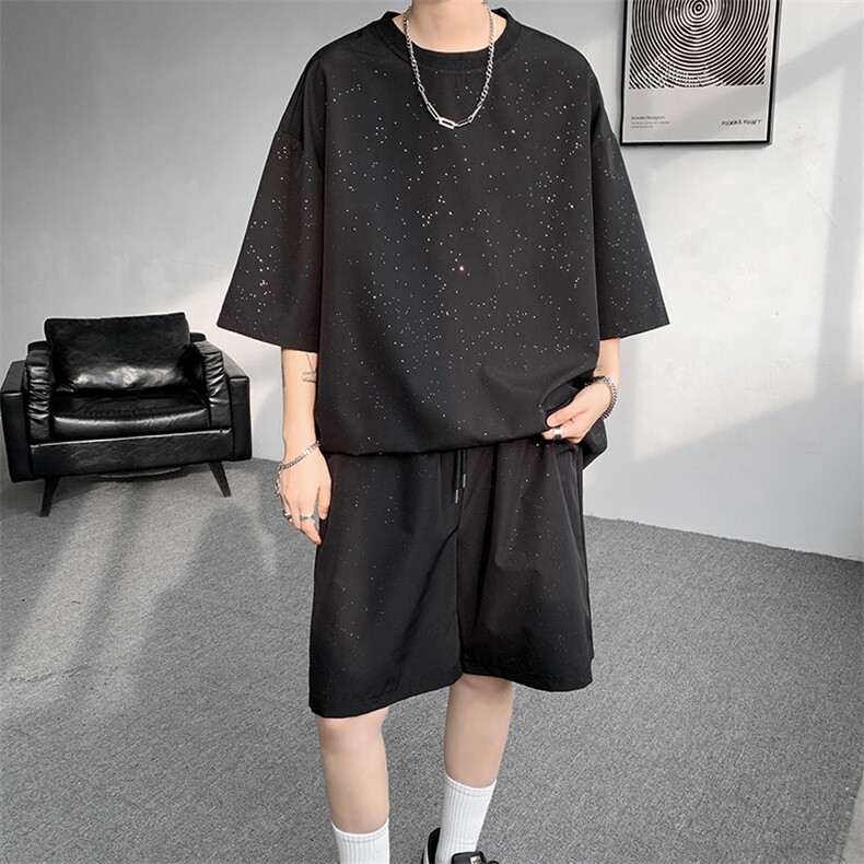 8XL-M特大码休闲运动套装男士夏季短袖短裤衣服一套男装TZ103P32,男装休闲套装,电商D206-1