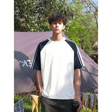 [网图]夏季撞色拼接短袖T恤高街男插肩上衣X61401-TP2549，男装T恤，电商A102