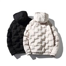 2021秋冬新白底风棉衣面料：100%聚酯纤维M733-P85，男装棉衣，电商A001