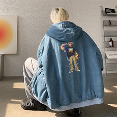 控价158牛仔棉衣男大码加绒羊羔绒牛仔棉服男棉袄NM53419-P140，男装棉衣，电商A040
