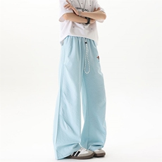 现货ZK8028-特批27控58刺绣多巴胺冰丝速干休闲裤长裤伞兵裤，男装休闲裤，电商A059