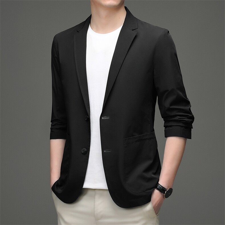 2023年春季新款西装男西服简约外套防晒西服商务休闲小西装单西图片