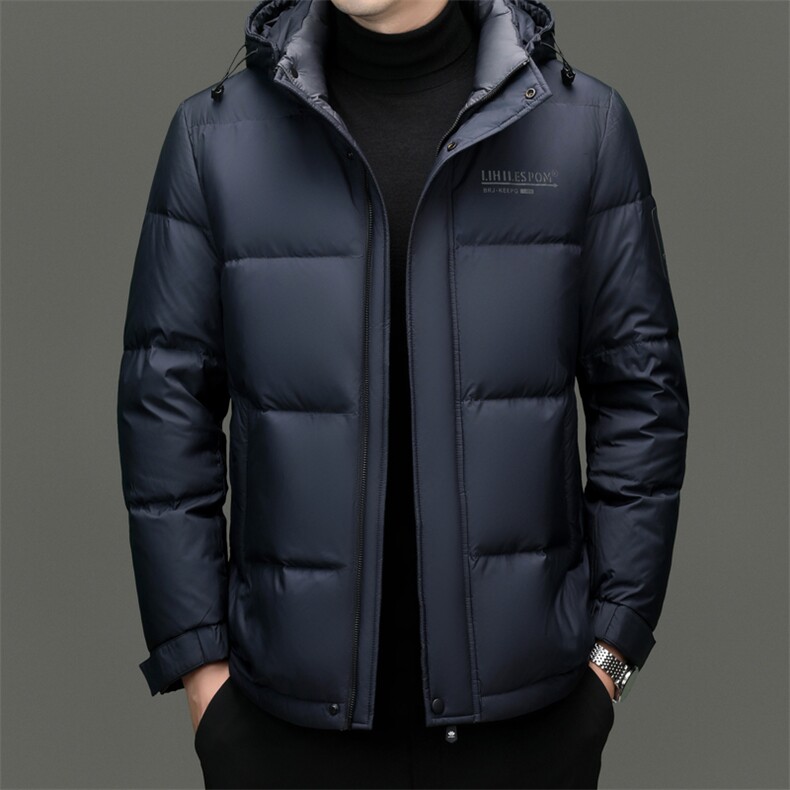 冬季白鸭绒羽绒服户外男加厚面包服可拖卸帽保暖男士高级商务休闲,男装羽绒服,钱塘6003（原4033）