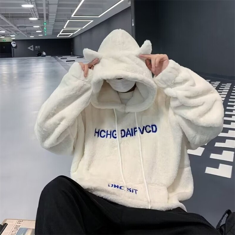 羊羔毛外套男秋冬季痞帅气潮牌时尚连帽工装夹克韩版MW76-P45,男装夹克,星座1109-3