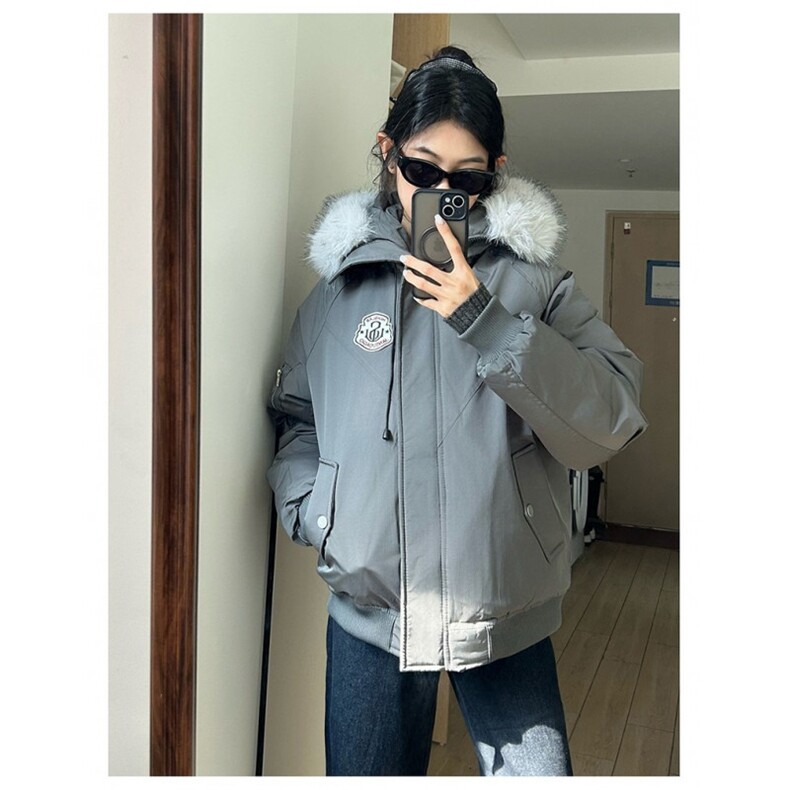 黄子弘凡同款连帽毛领派克羽绒棉服复古保暖网络图,男装棉衣,星座410-7