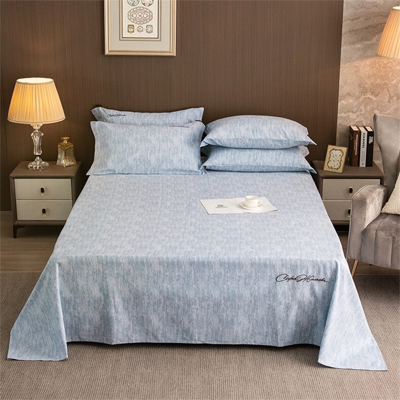 秋冬新款棉天丝纯色刺绣单床单床单单件，床单，一起卖家纺