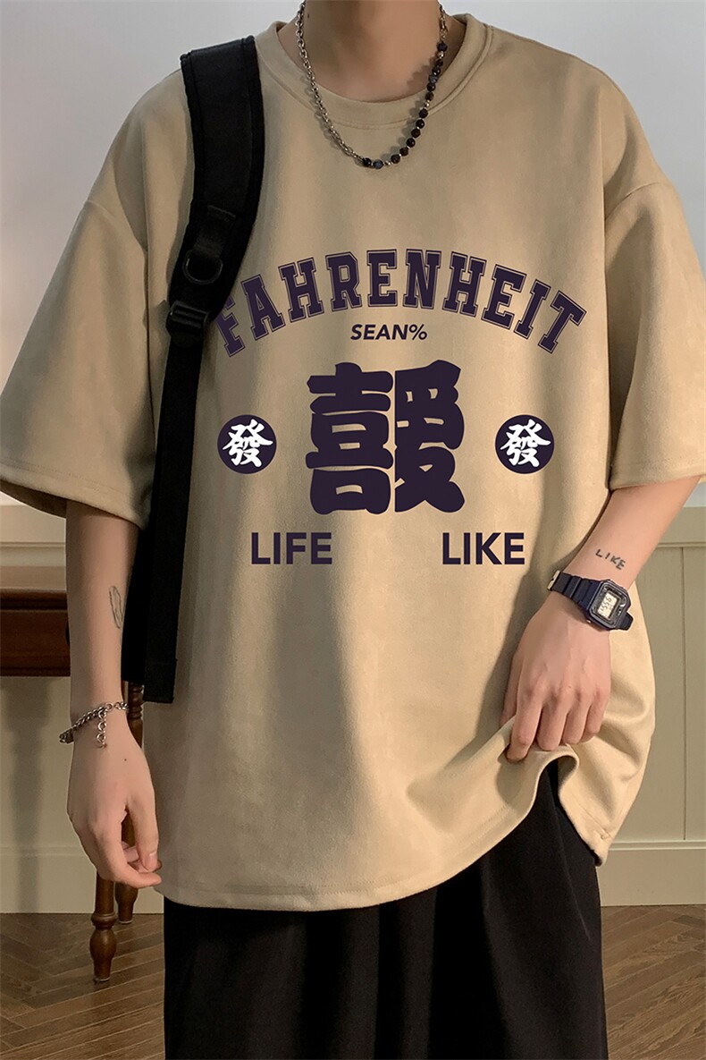 麂皮绒短袖t恤男大码半袖男JD82256-P25,男装T恤,电商A040