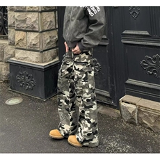 网络图美式复古多口袋迷彩工装裤男，男装工装外套，星座410-7