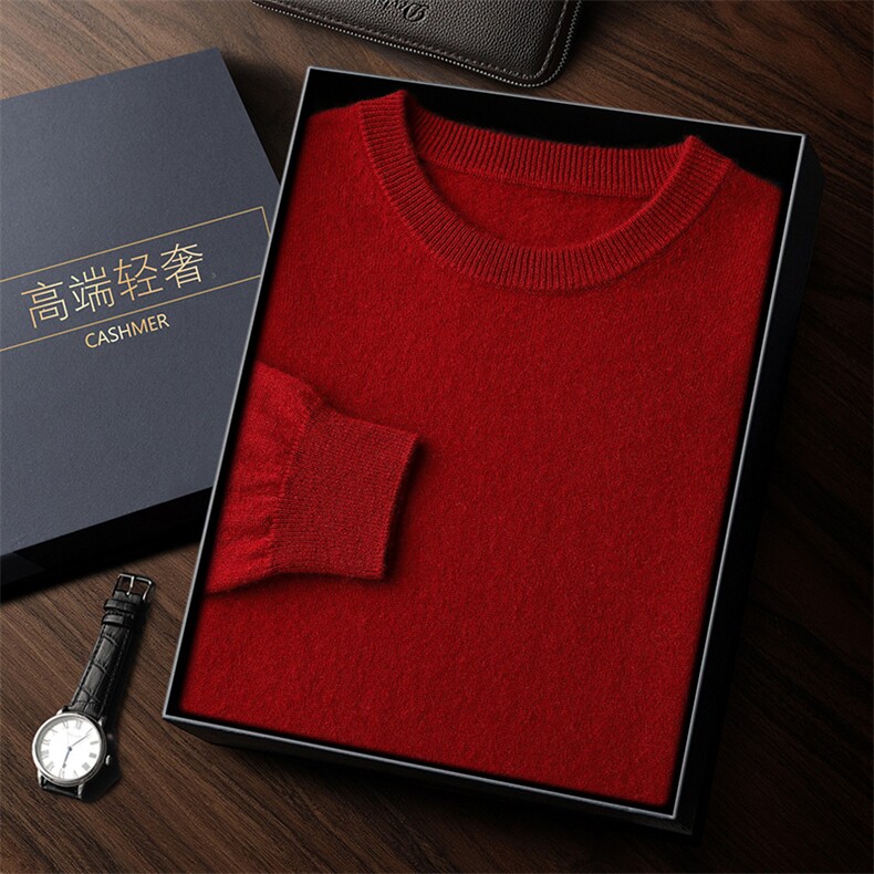 2024年秋季圆领长袖时尚都市纯色气质简约衫,男装羊绒套衫,玉景羊绒