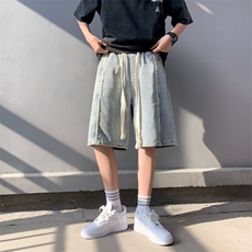 牛仔短裤男韩版潮流高街帅百搭2024夏季新款ins五分裤RK1659-P37，男装牛仔裤，星座412-3