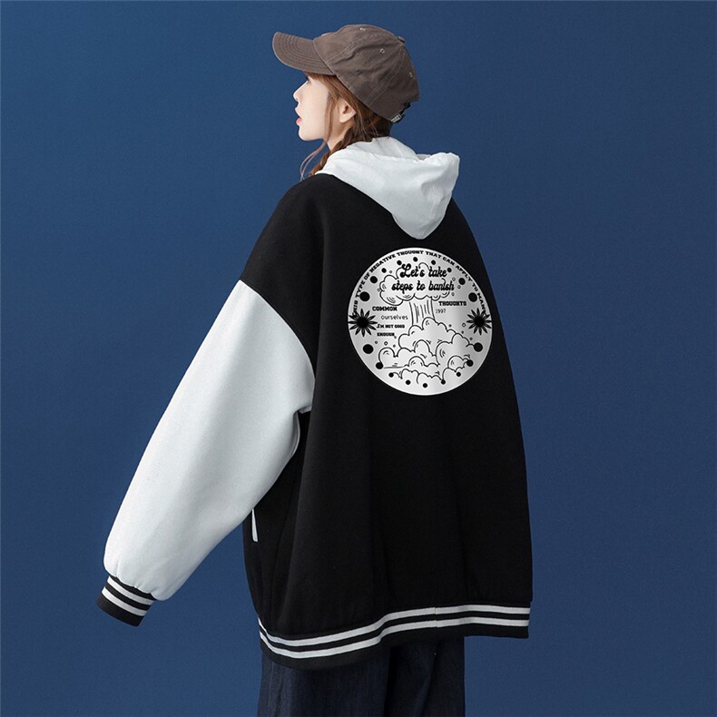 2022春装新款韩版时尚梦幻森林宽松情侣棒球夹克外套G88P65控78,男装夹克,A247A