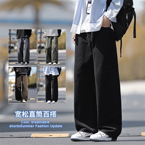 2025秋冬新款休闲男裤宽松直筒百搭水洗简约裤子潮9280-P45图片