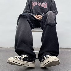 牛仔裤男直筒休闲裤高街设计港风B8038P40，男装牛仔裤，星座1116-2
