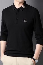 秋冬季长袖T恤男厚Polo衫翻领纯棉打底衫中年爸爸装HPN761-P75，男装T恤，电商B212（原钱塘6029）