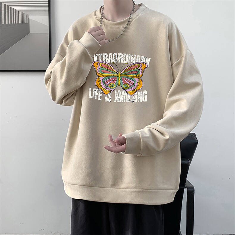 麂皮绒卫衣男大码重磅长袖t恤男JW81366-P35,男装卫衣,电商A040