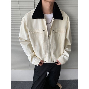 J50-P95 牛仔外套男女春秋冬美式复古设计感宽松高级感休闲工装图片