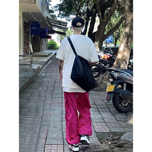 B221 美式ins街头hiphop宽松休闲薄款冰丝工装裤 LK23124-P60控78图片