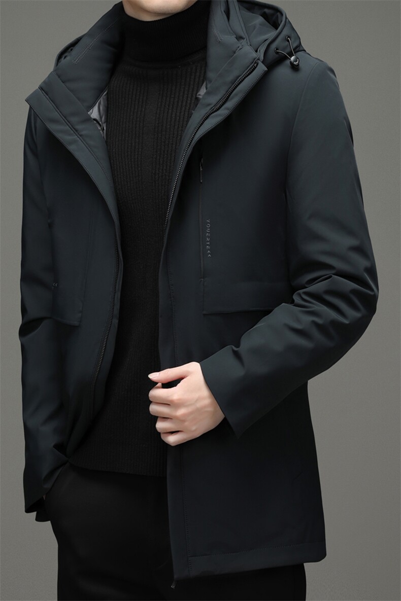 冬季男士商务休闲羽绒服中年男装连帽外套鸭绒上衣ZELD9826-P355,男装羽绒服,电商B212（原钱塘6029）