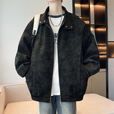 现货美式复古翻领扎染皮衣夹克外套25秋新款男jk15-p75，男装皮衣，星座1602（原101B）