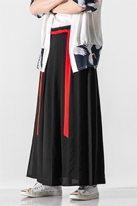 夏季 风汉服宋裤一片式裙绑带裙裤情侣款百褶马面裙 K129/P85图片