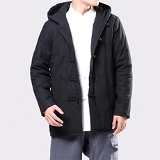 9061^冬季风加厚棉袄男士唐装中式棉服佛系古风棉衣潮外套，男装棉衣，钱塘777(原3023)
