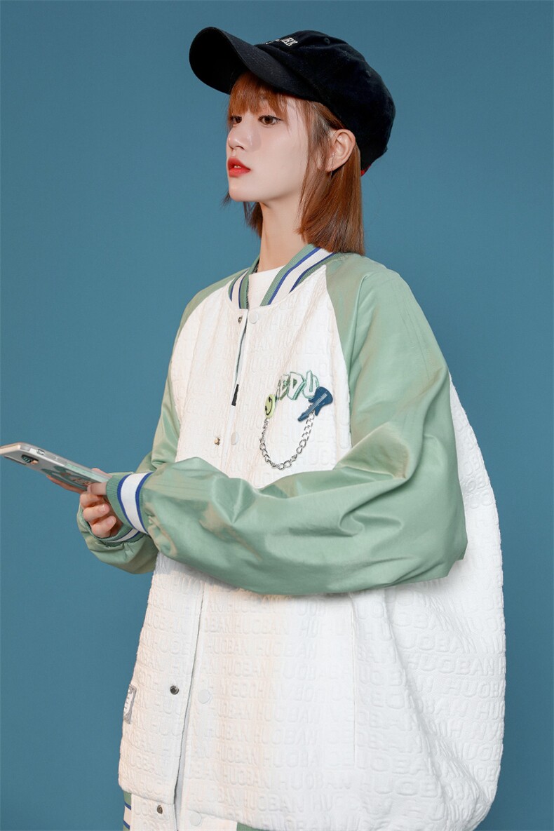 秋装新品潮韩版夹克棒球服男女2023中性风刺绣休闲外套8013-P95,男装夹克,电商A441-1