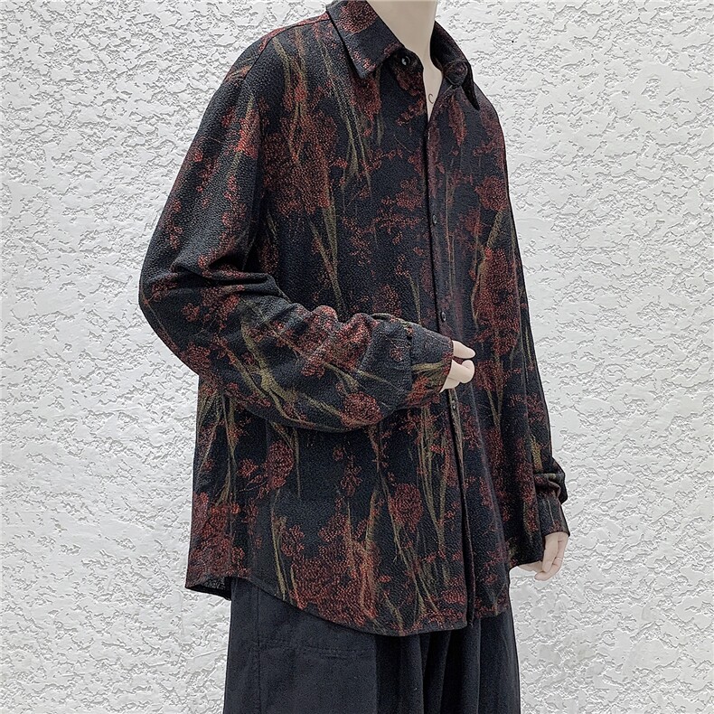 秋季烫金印花长袖衬衫外套男重工花衬衣A430-1-CS11188,男装衬衫,电商A426-1(原A430-1)