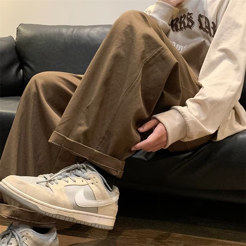 日系cityboy工装裤子男生春秋宽松阔腿裤潮牌欧美高街vibe休闲裤,男装休闲裤,星座601-2