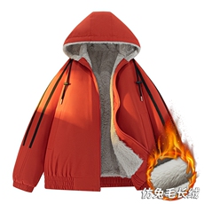 2025复古加绒毛领棉衣冬季新款座山雕宽松连帽派克棉服M2556p88，男装棉衣，电商D315