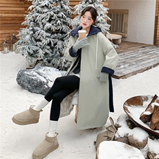 现货买家秀已更长款派克服连帽拼色90羽绒服2C282-991P305K438，女装羽绒服，2C282