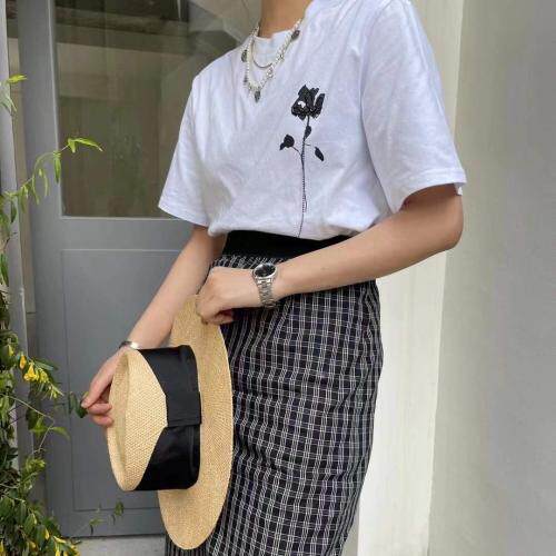 2021刺绣玫瑰百搭t，女装，JY.OUBEN