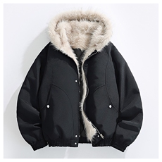 新款座山雕美式复古显高连帽棉服外套加绒毛领棉衣MY2585P100，男装棉衣，电商A128