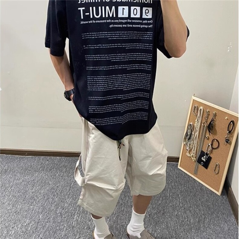 现货！机能风假两条机能六七分裤设计感小众休闲短裤RE150-P55,男装牛仔裤,星座1005-6