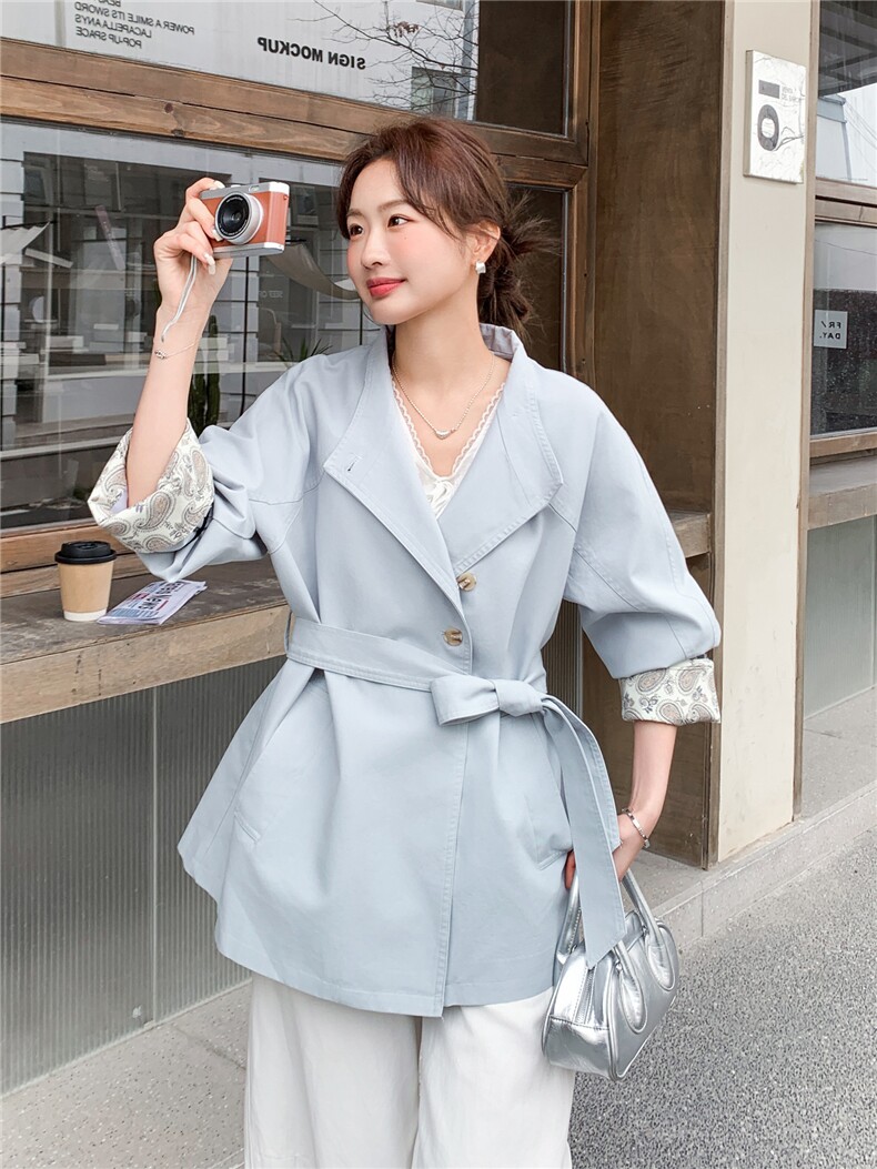 【现货】主推风衣外套收腰显瘦P160-K258，女装风衣，浙宝128A