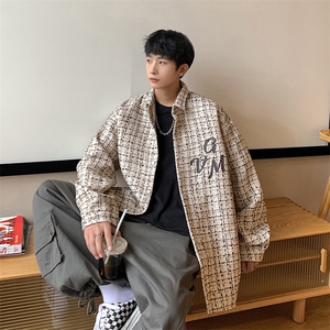 1港风小香风长袖衬衫男大码中性风情侣潮衬衫男CCS8019P45控68