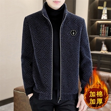 秋冬大码加棉加厚夹克男休闲百搭立领短款毛呢A68-P145，男装夹克，星座310B-3