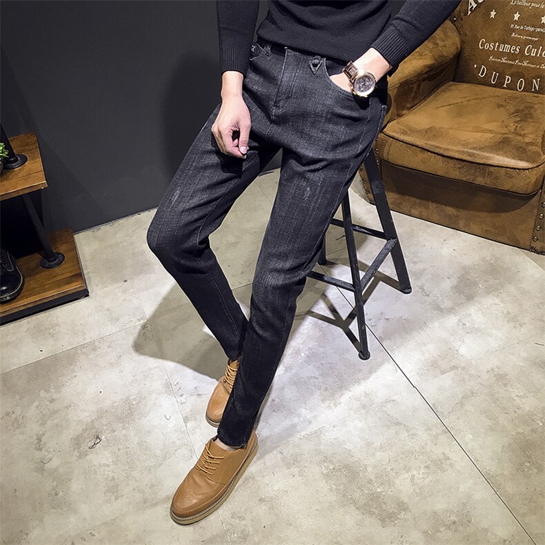 2020冬款加绒加厚复合弹力牛仔裤男宽松直筒裤QT6027-89009,男装牛仔裤,电商D218