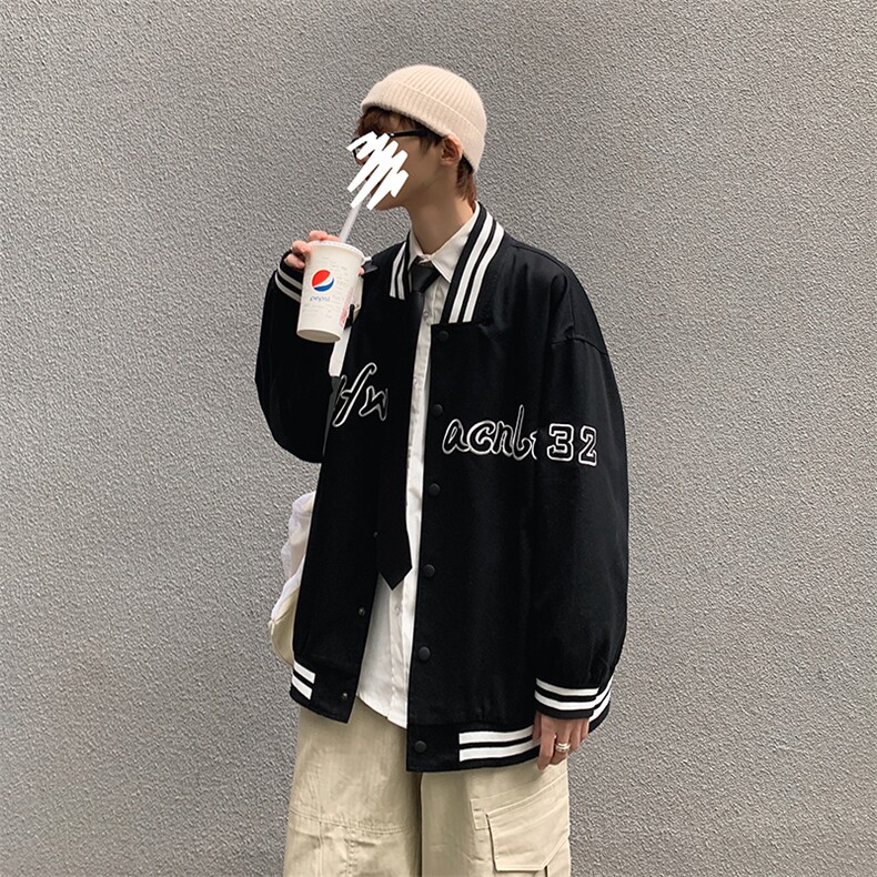 男新款宽松百搭刺绣外套nn棒球服INS上衣G09，男装夹克，电商A132（原电商B245）