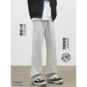 网图美式斜切弯刀微喇卫裤直筒百搭垂感轻薄休闲裤310A-YK155-P21，男装休闲裤，四季星座310A