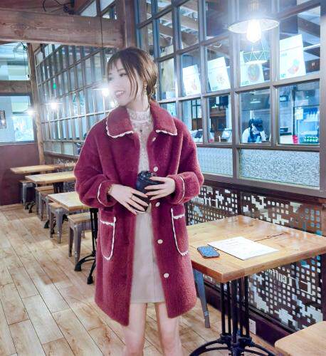 现货冬装黄金貂，毛呢大衣，女装，一浅浅+