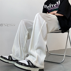 8XL-M特大码肌理感冰丝薄款休闲裤长裤男宽松百搭情侣裤K922P45，男装休闲裤，电商D206-1