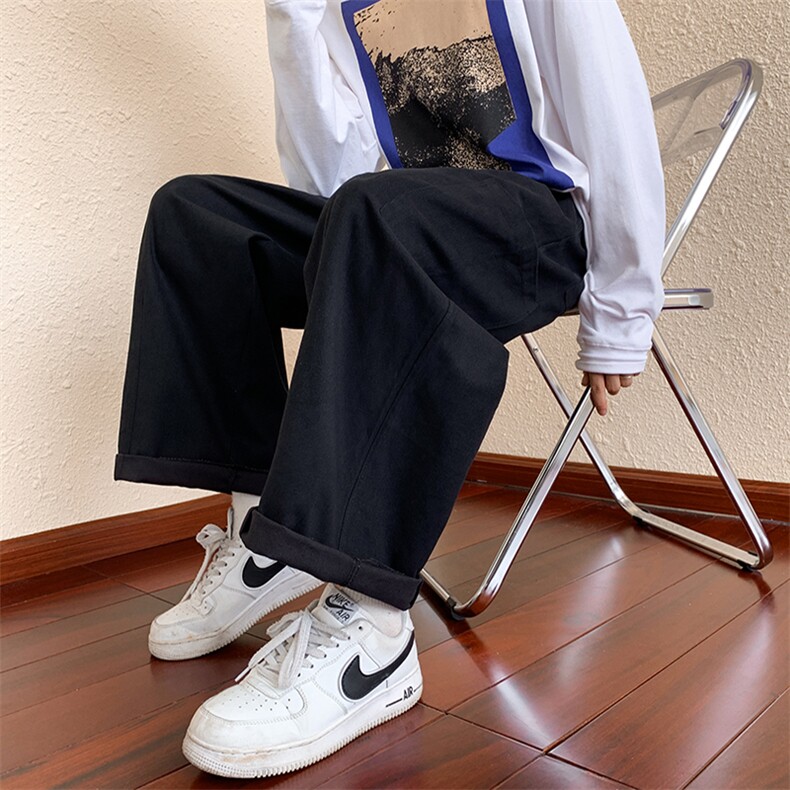 高街复古休闲裤男vibe风设计感小众宽松直筒阔腿长裤K0740-P30,男装休闲裤,星座308B-1