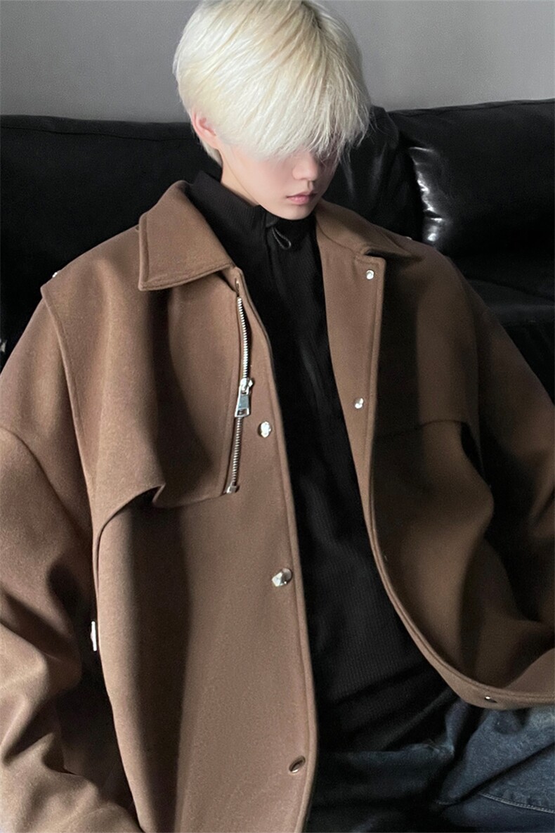 男装夹克2026秋冬季新款呢料毛呢大衣男生外套XZ514-2-F631-P125,男装夹克,星座514-2(原B239)