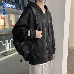 2021宽松休闲显瘦连帽抽绳简约百搭外套男XW190-特批35图片