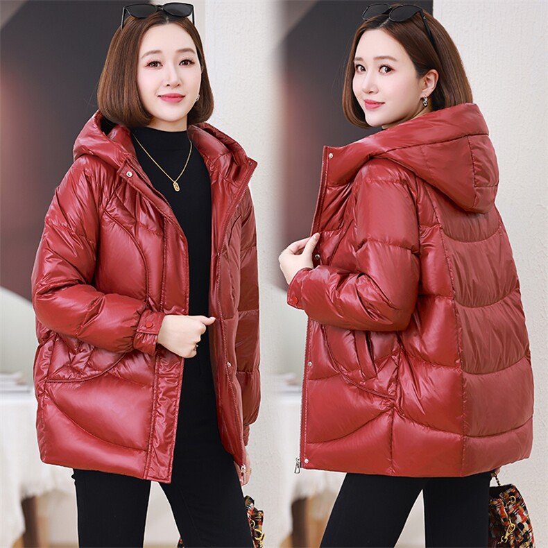 加厚保暖连帽羽绒棉服女2024冬新款中年妈妈宽松百搭洋气棉袄外套,女装羽绒服,婷思杰（原婷想服饰）