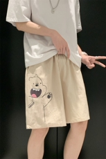 YD33131-P25港风潮牌亚麻短裤男大码棉麻五分裤男中裤沙滩裤，男装休闲裤，电商A040