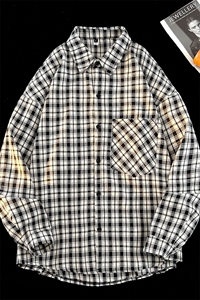 衬衫男秋季新品港风宽松格子长袖衬衣CS510-P38(现货）图片