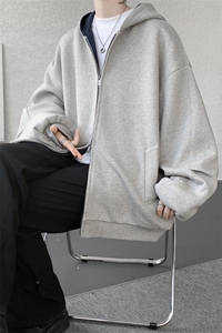 8XL-M 500克潮牌百搭卫衣男美式情侣连帽撞色休闲廓形外套WY33P68图片