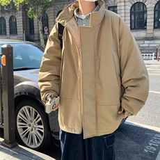 复古棉衣夹克男立领外套秋冬情侣装高街潮牌简约宽松工装棉服512，男装夹克，星座506