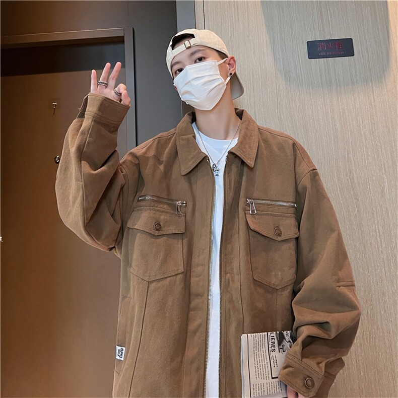 港风新款韩版复古灯芯绒夹克男宽松休闲外套上衣JK06603-P70,男装夹克,星座308B-2